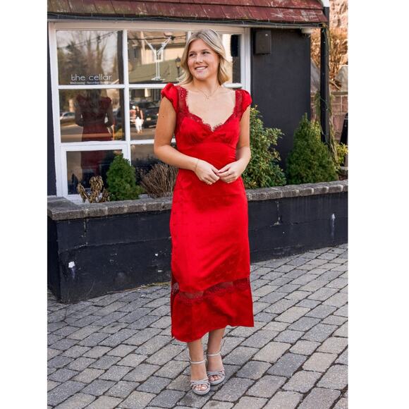 Free People Foolish Heart Midi Dress Size Medium - Picture 4 of 16